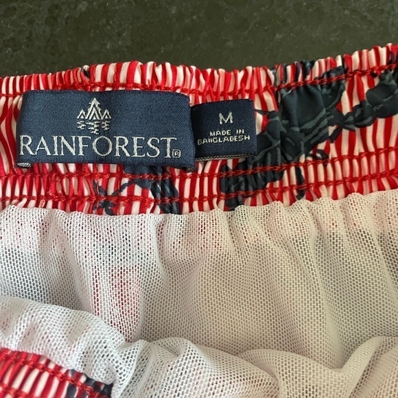 Rainforest Navy Blue Lobster and Red Striped Swim Trunks Size Medium - Picture 4 of 8